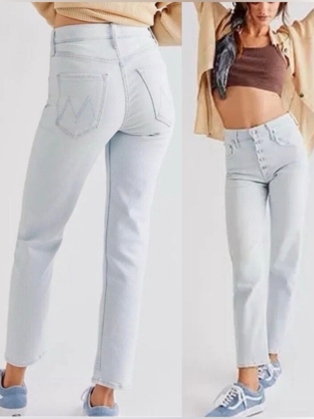 MOTHER Jeans The Pixie Tomcat Ankle Pina Colada Paradise Blue Size 25